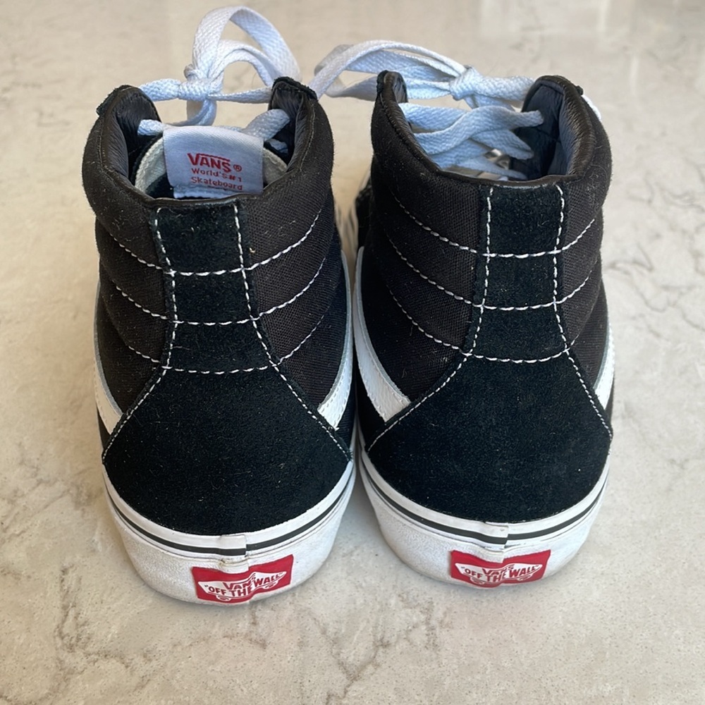 Vans Sk8-Hi Black/Black/White Size 8.5 Women Size 7 Mens - Picture 3 of 4
